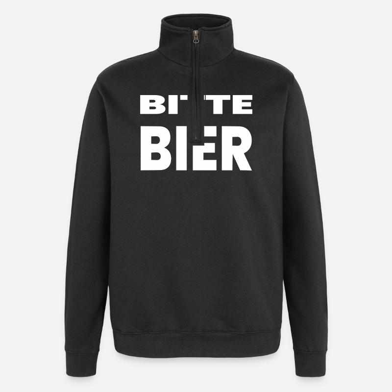 Bière - Sweat à zip 1/4 - noir