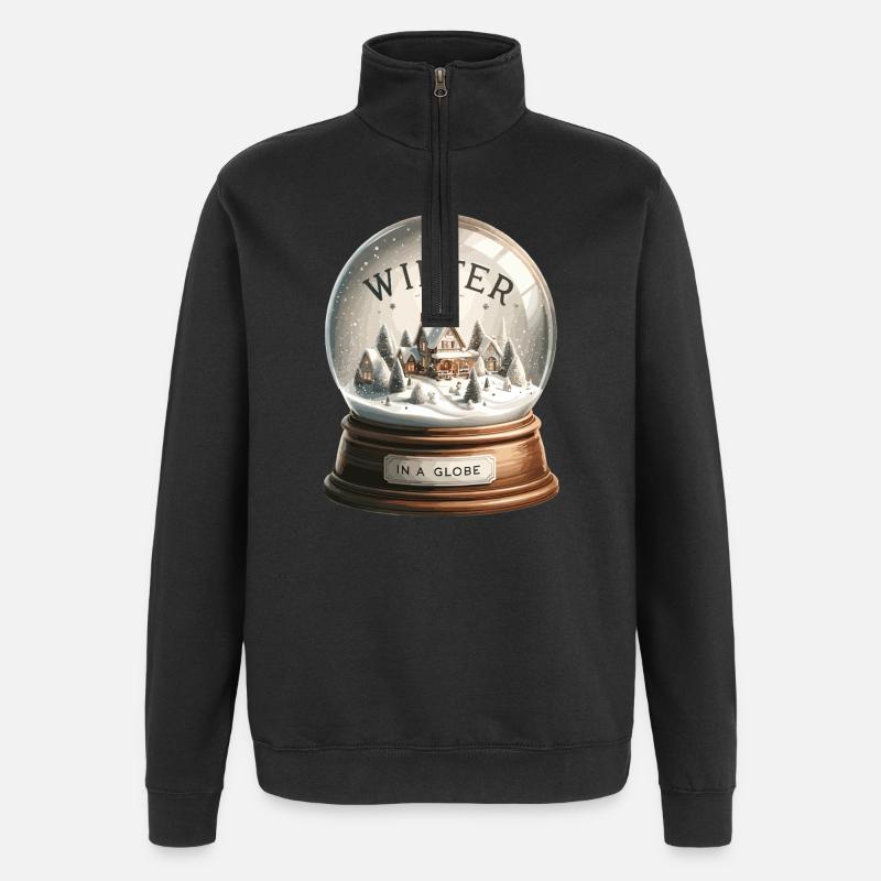 Winter Magic Snow Globe Village - Quarter-Zip Sweatshirt - black