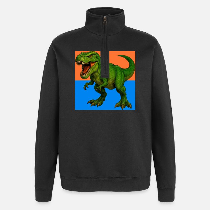 dinosaur - Quarter-Zip Sweatshirt - black