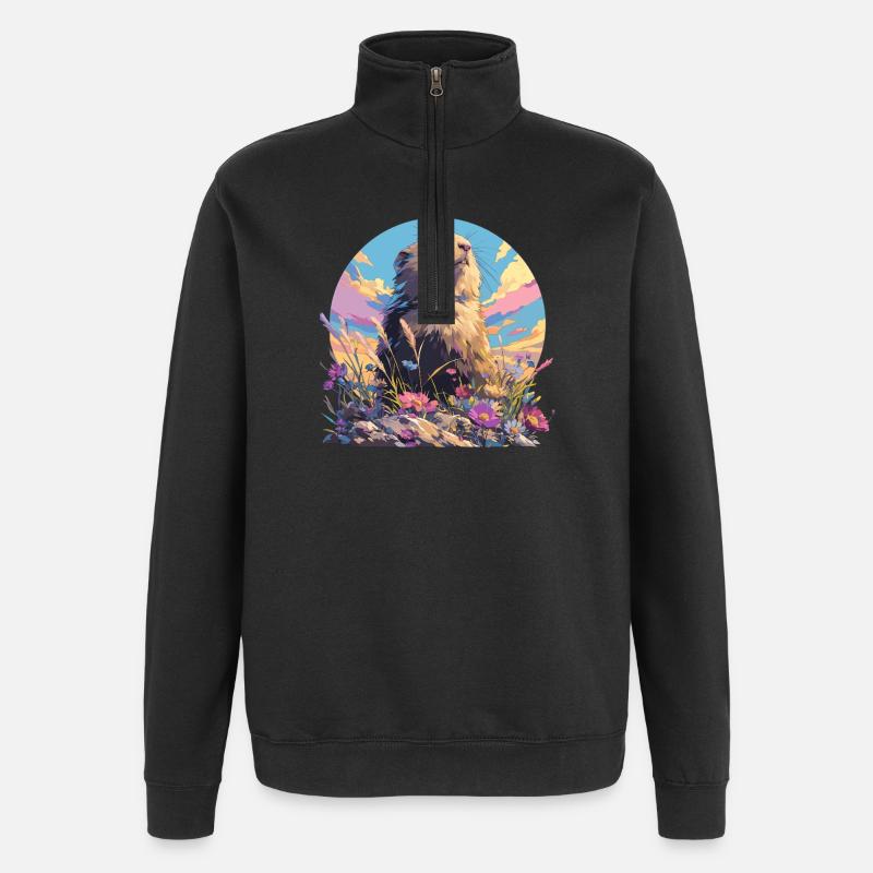 Lemminge Lemming - Quarter-Zip-Sweatshirt - Schwarz
