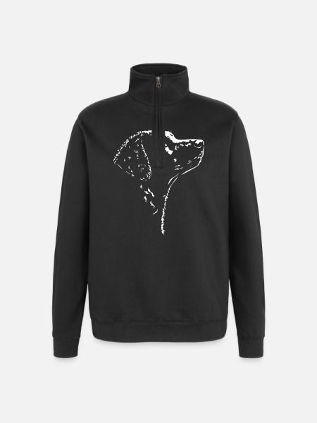 Curly Coated Retriever Silhouette Dogs Wilsigns - Quarter-Zip Sweatshirt - black