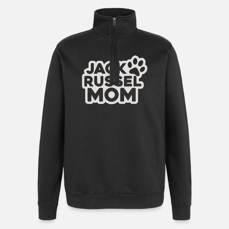 Jack Russell Mom - Quarter-Zip Sweatshirt - black
