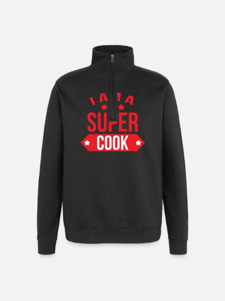 I'm a great cook - Quarter-Zip Sweatshirt - black