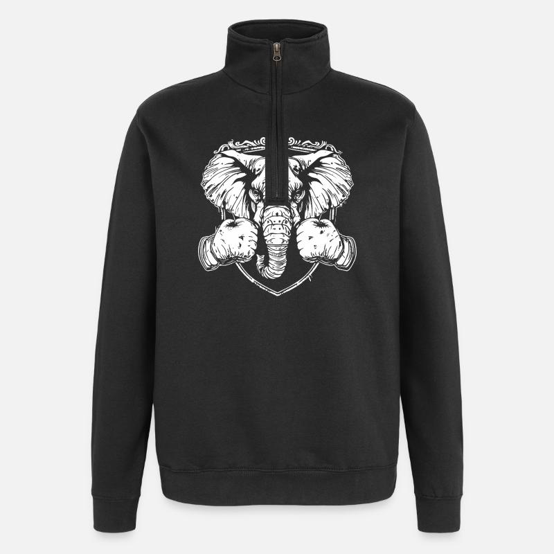 Elephant Boxing MMA - Quarter-Zip Sweatshirt - black