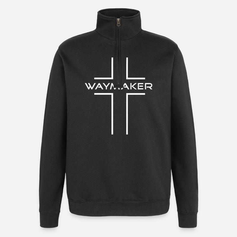 waymaker_kreuz - Sweat à zip 1/4 - noir