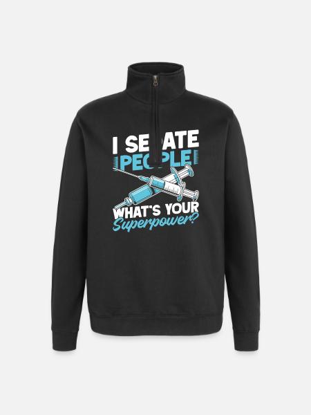 Anesthesiologist What ́s Your Superpower Anesthesia - Quarter-Zip Sweatshirt - black