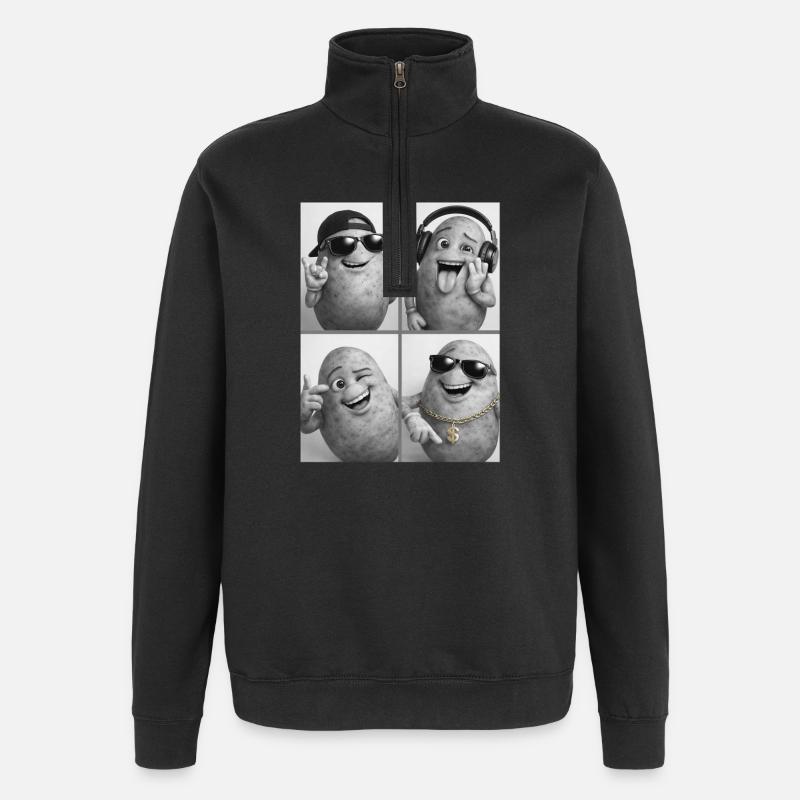 Kernknollen Groove Collage - Sweat à zip 1/4 - noir