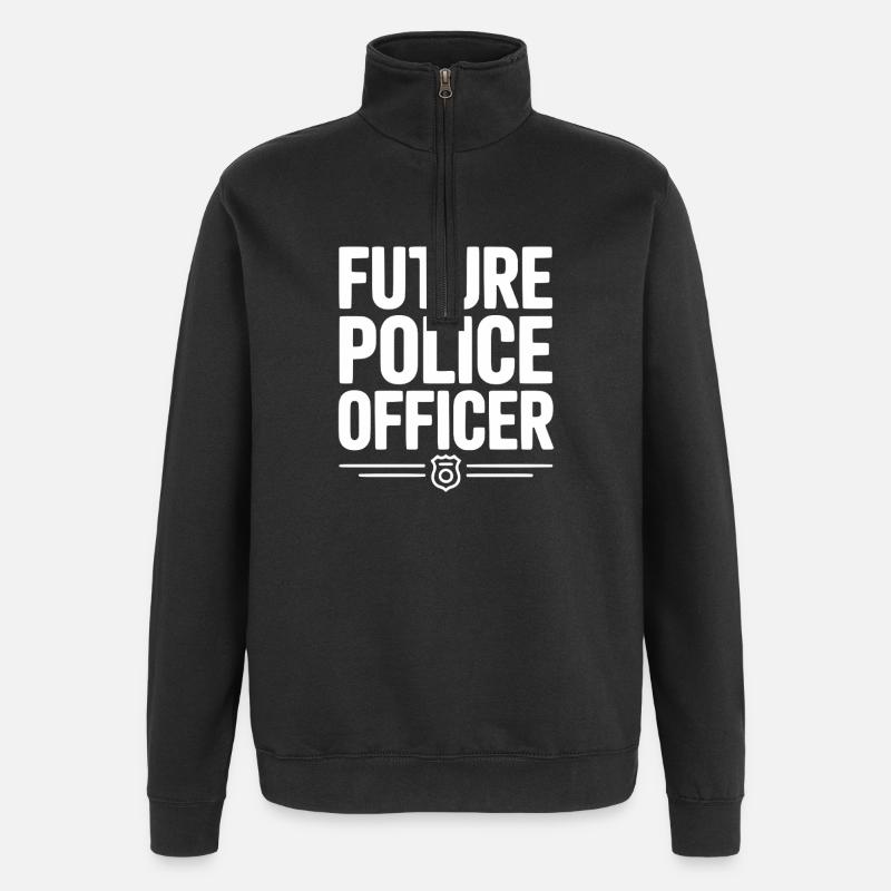 Futur policier - Sweat à zip 1/4 - noir