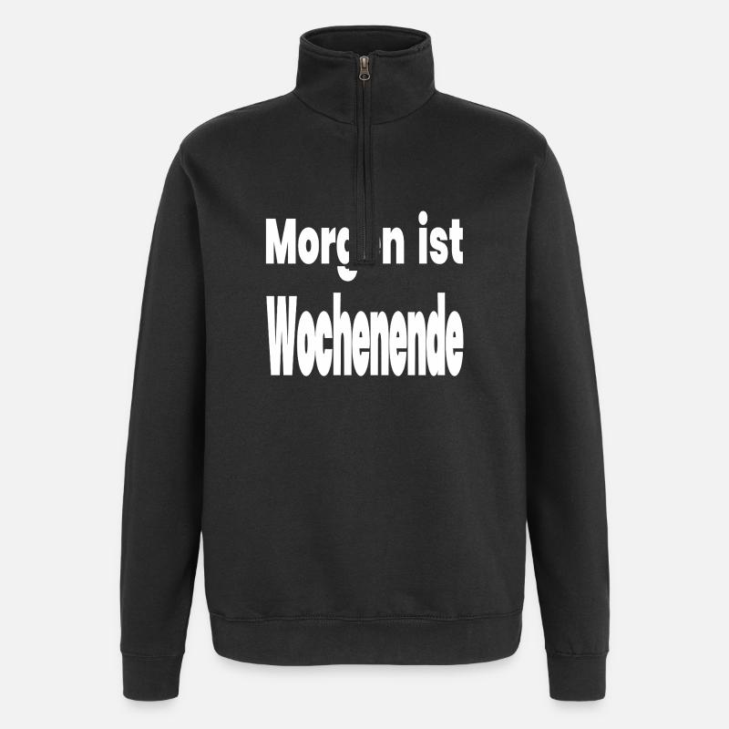 Wochenende - Quarter-Zip-Sweatshirt - Schwarz