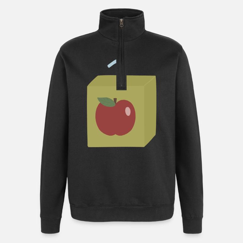 Apple Box Abenteuerkunst - Quarter-Zip-Sweatshirt - Schwarz
