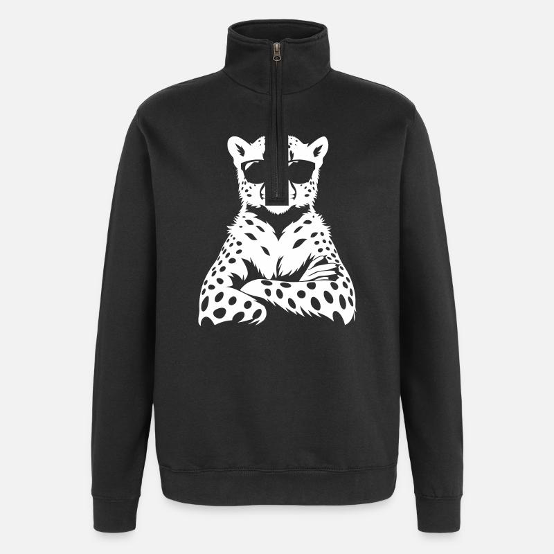 Cool Cheetah – Sunglasses Chef Vibes - Quarter-Zip Sweatshirt - black