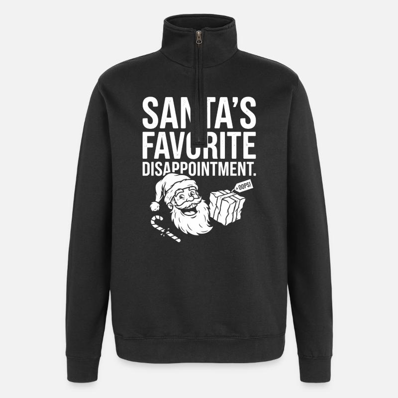 La déception préférée du Père Noël - Sweat à zip 1/4 - noir