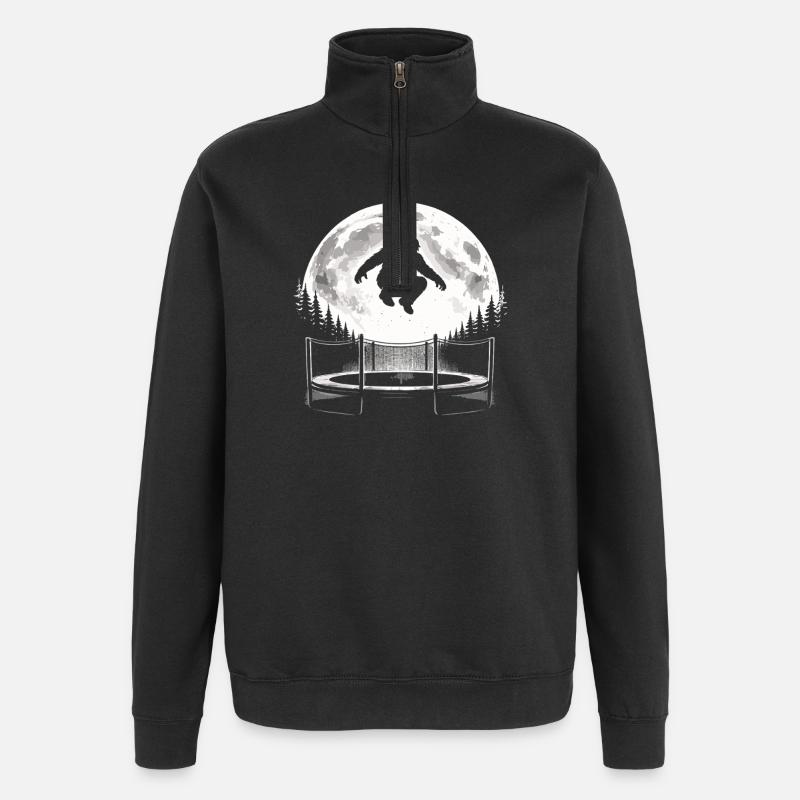 Bigfoot auf Trampolin - Quarter-Zip-Sweatshirt - Schwarz