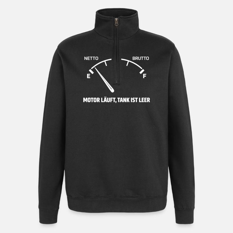 Motor Läuft Tank Leer - Quarter-Zip-Sweatshirt - Schwarz