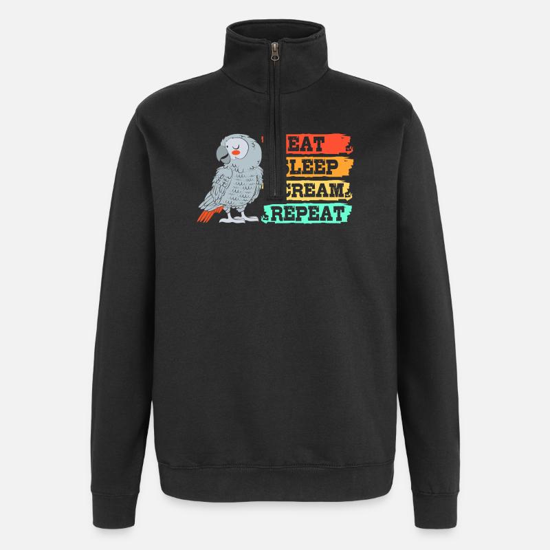 Parrot Grey - Sweat à zip 1/4 - noir