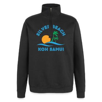 Silver Beach Koh Samui Sonnenuntergang - Quarter-Zip-Sweatshirt - Schwarz - Vorne - AI Model Female 172 light (172cm) & AI Model Male 178 dark (178cm)