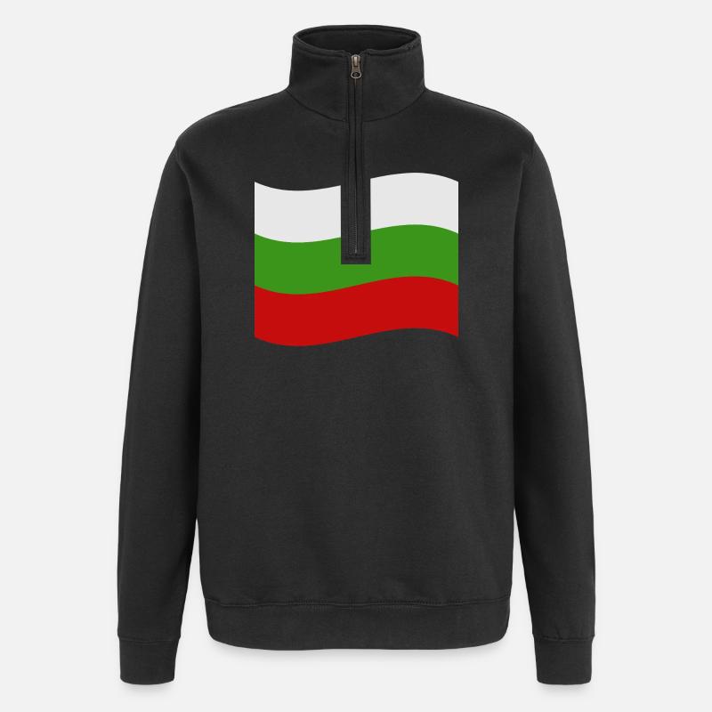 Drapeau bulgare - Sweat à zip 1/4 - noir