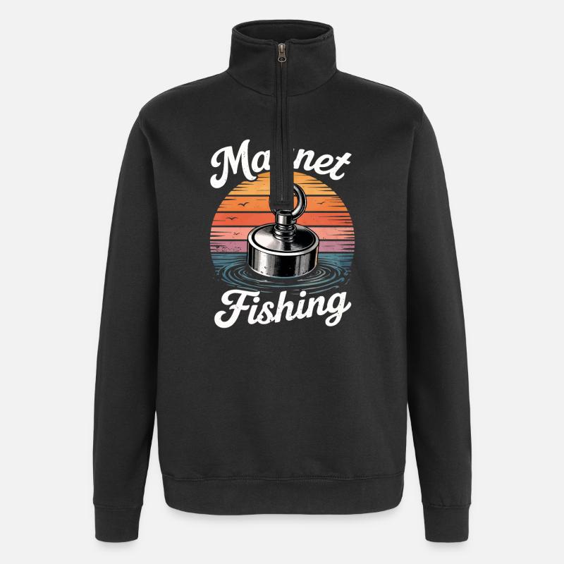 Magnetfischen - Quarter-Zip-Sweatshirt - Schwarz