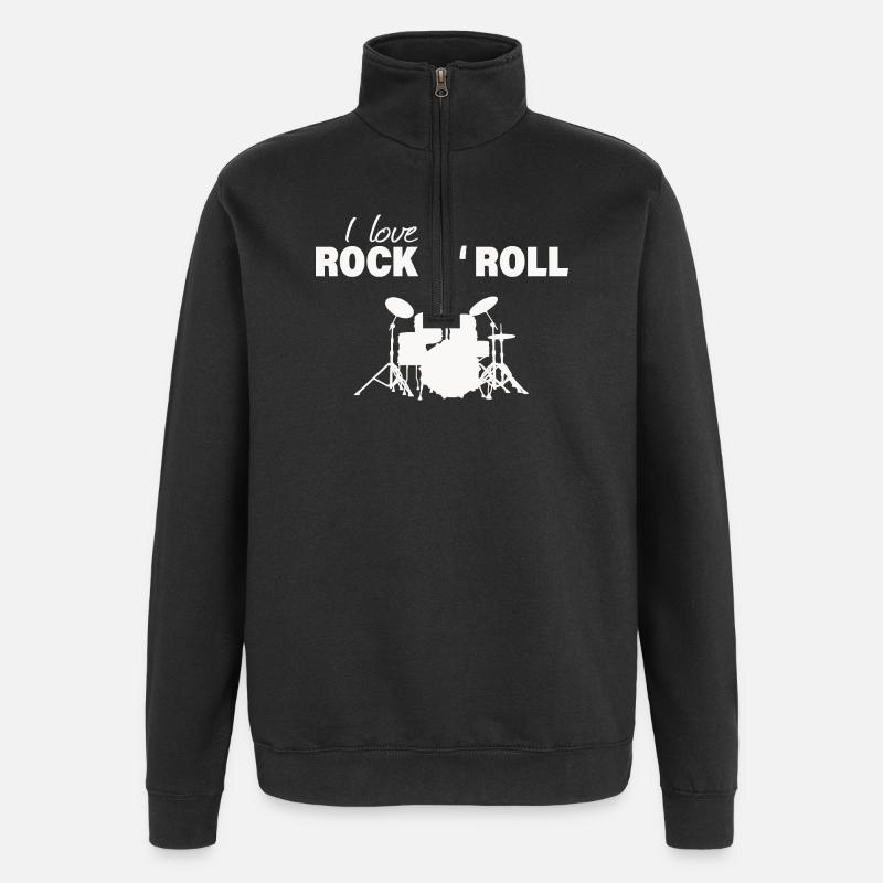 Rock & Roll - Quarter-Zip Sweatshirt - black