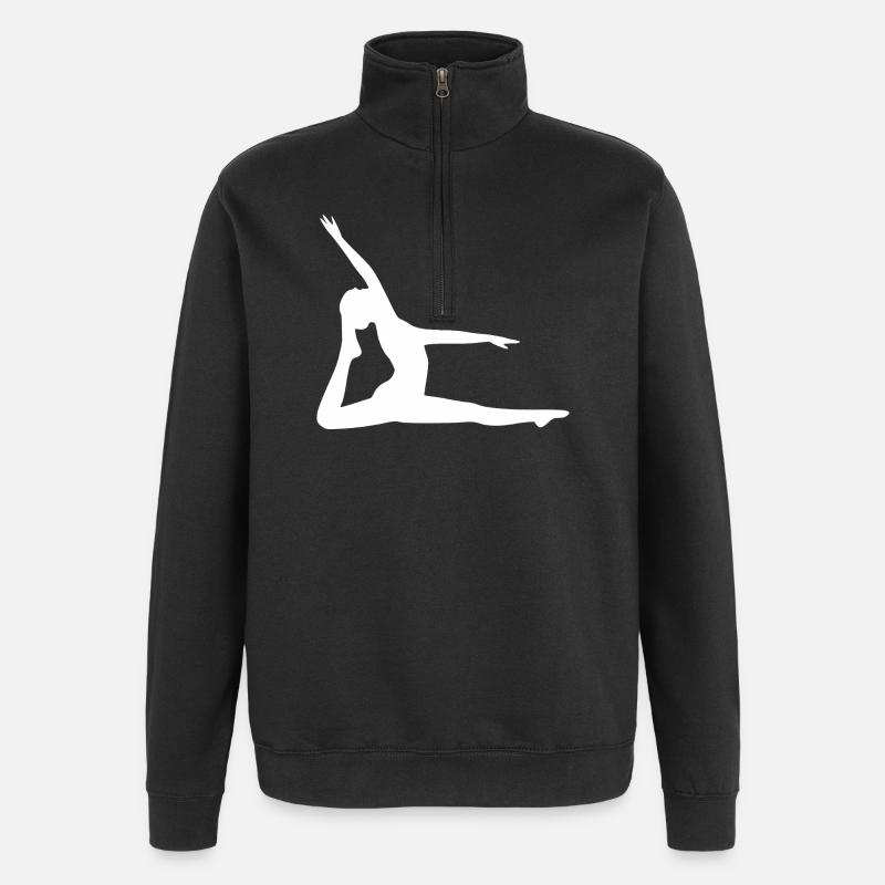 Yoga Silhouettes Blanches - Sweat à zip 1/4 - noir