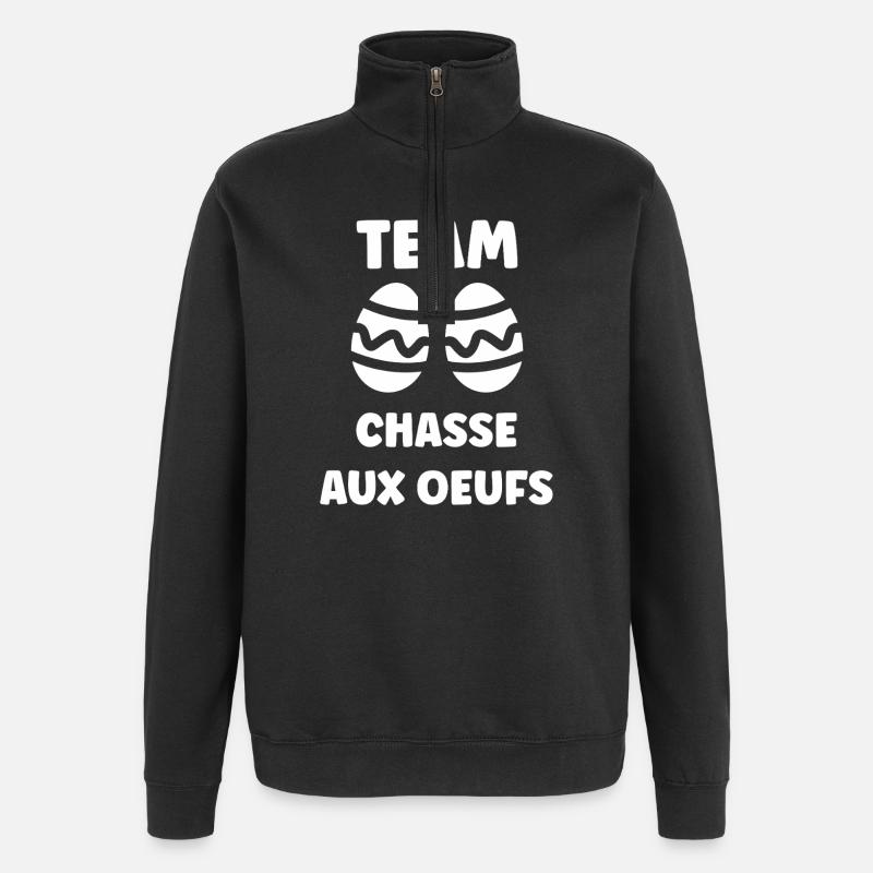 Easter egg hunt - Quarter-Zip Sweatshirt - black