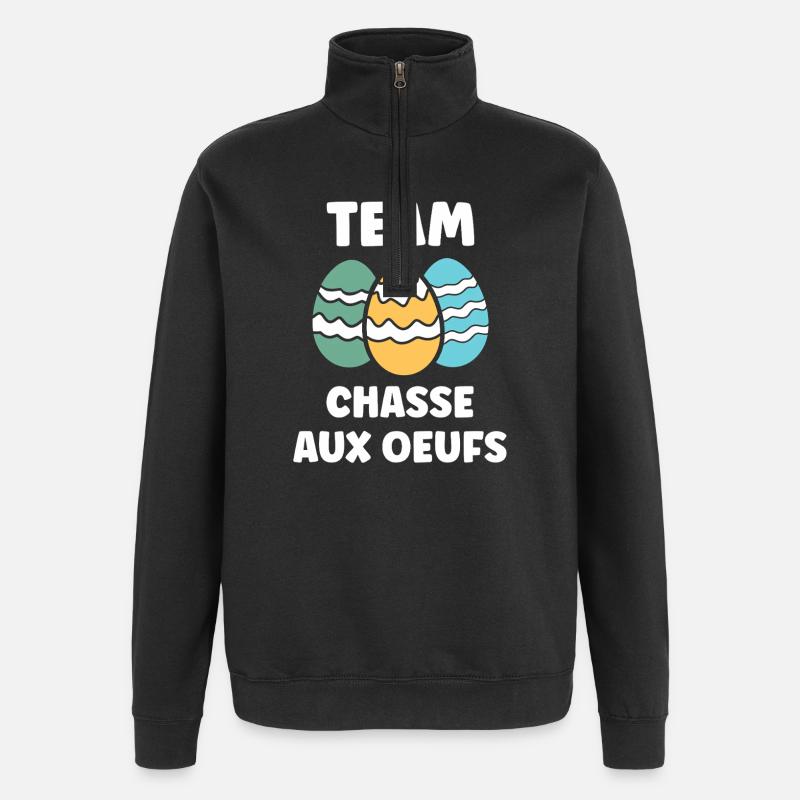 Easter, egg hunt - Quarter-Zip Sweatshirt - black