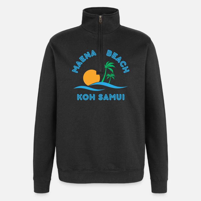 Mae Nam Beach Koh Samui - Quarter-Zip Sweatshirt - black