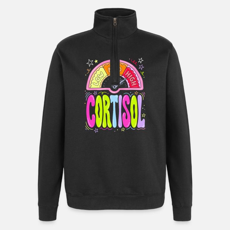 Cortisol Level Dashboard - Quarter-Zip Sweatshirt - black