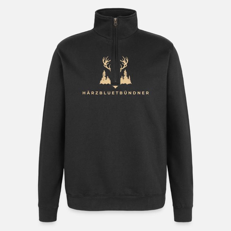 Härzbluetbündner - Sweat à zip 1/4 - noir