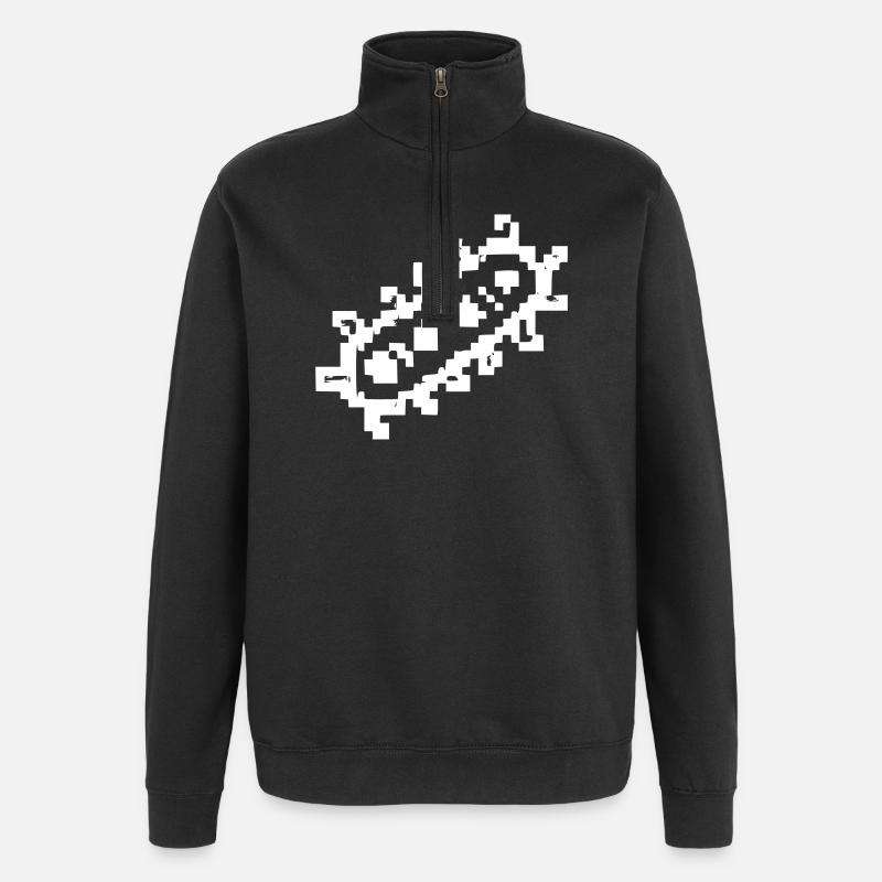 Bactéries Tiges Pixel Germ - Sweat à zip 1/4 - noir