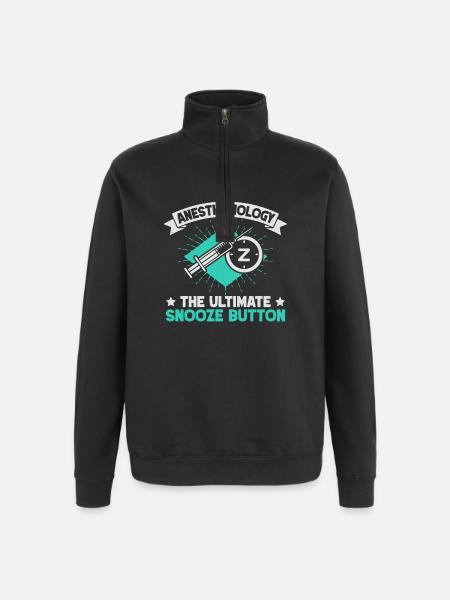 Anesthesiologist Snooze Button Anesthesia - Quarter-Zip Sweatshirt - black