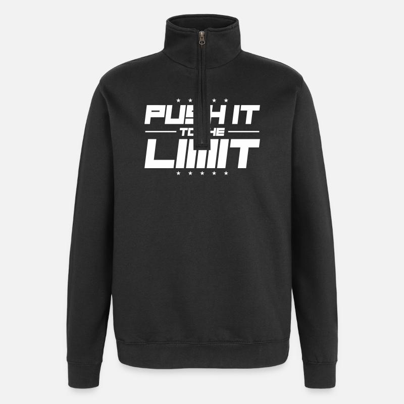 Push It To The Limit - Quarter-Zip Sweatshirt - black