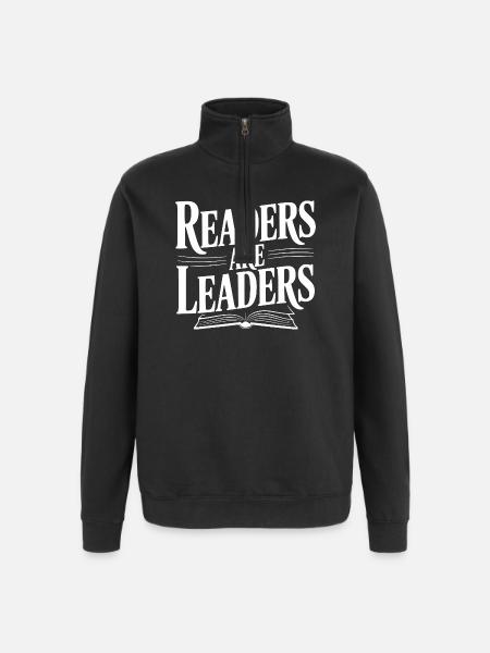 Les lecteurs sont des leaders - Sweat à zip 1/4 - noir