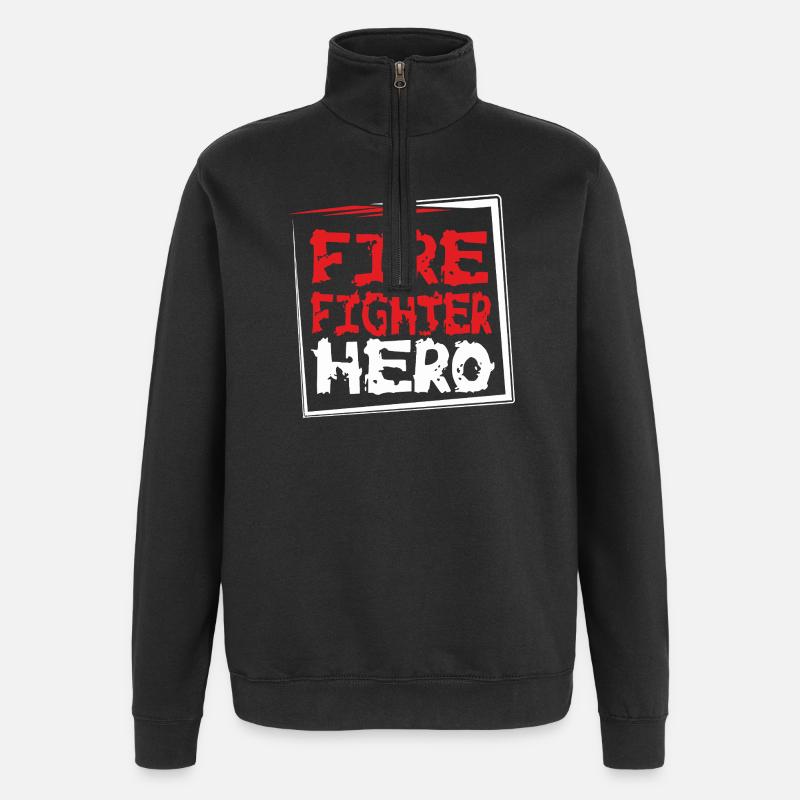 FIREFIGHTERHERO - Quarter-Zip Sweatshirt - black