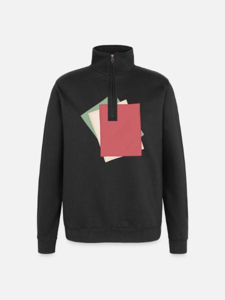 Pastel Paper Stack - Quarter-Zip Sweatshirt - black