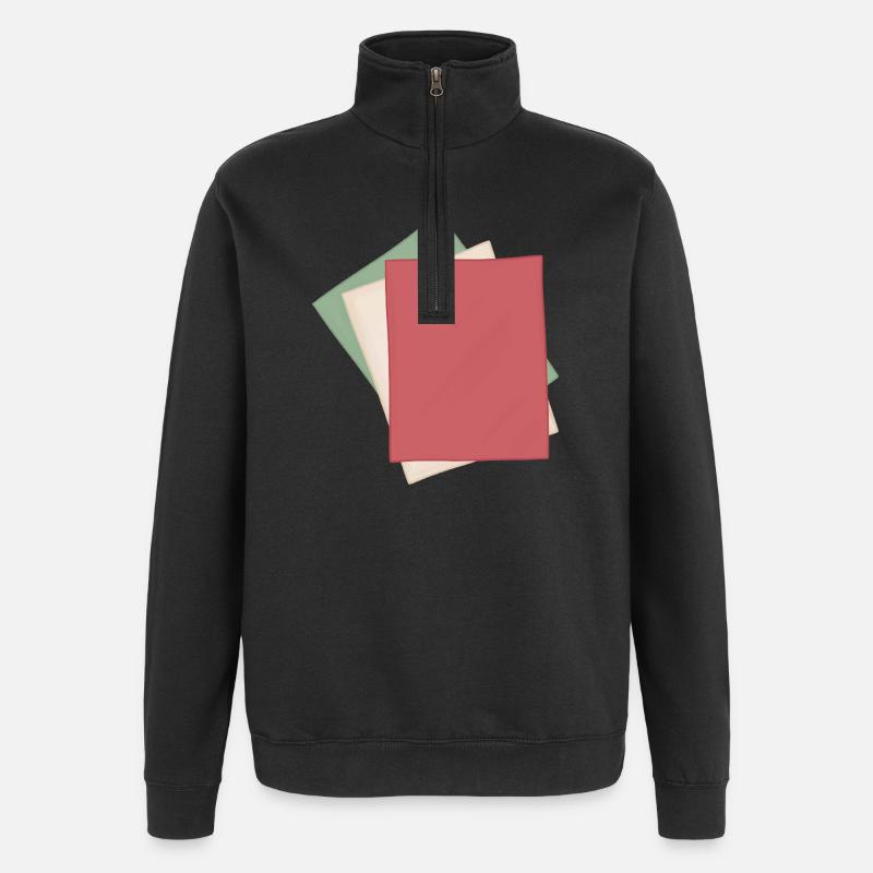 Pastel Paper Stack - Quarter-Zip Sweatshirt - black