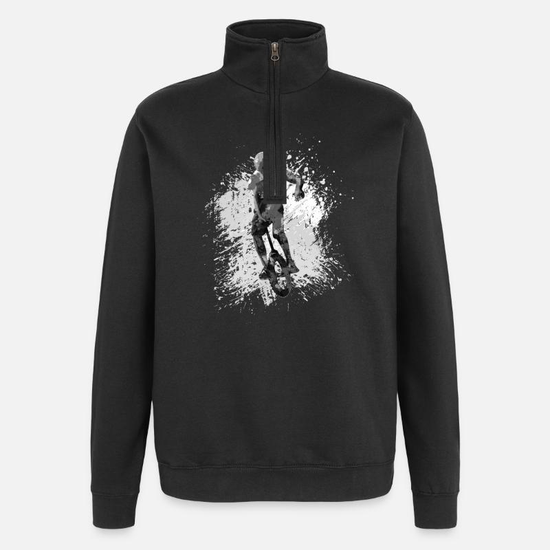 Unicycle | Style libre monocycle - Sweat à zip 1/4 - noir