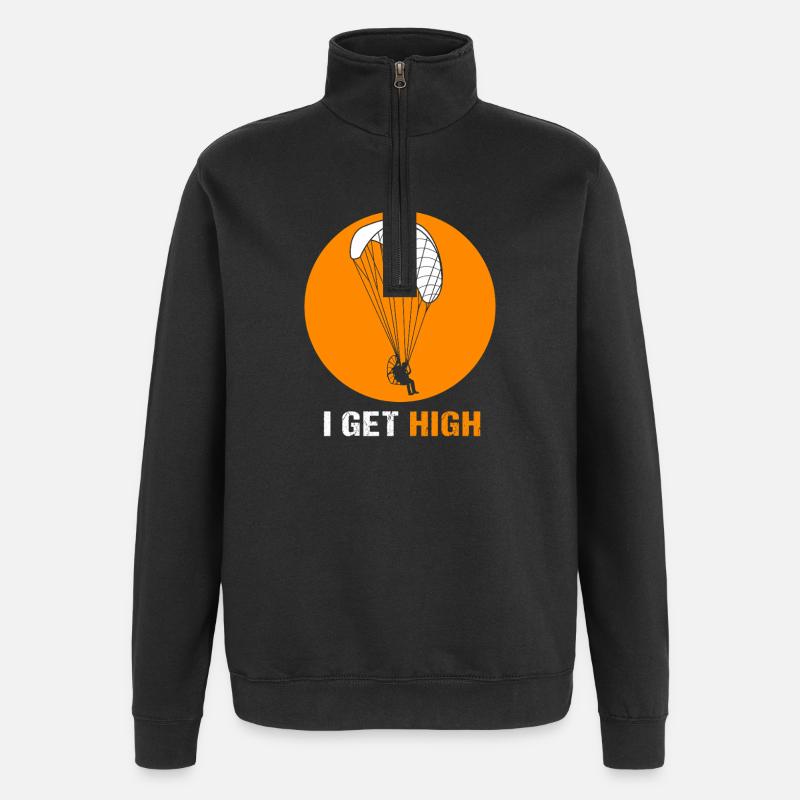 Gleitschirm gleitschirmflieger parapente - Sweat à zip 1/4 - noir