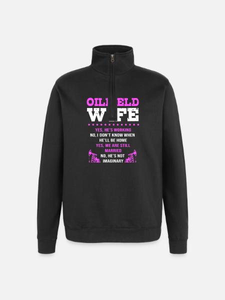 Bohrinsel Ölfeld Ölbohrinsel Ehefrau - Quarter-Zip-Sweatshirt - Schwarz