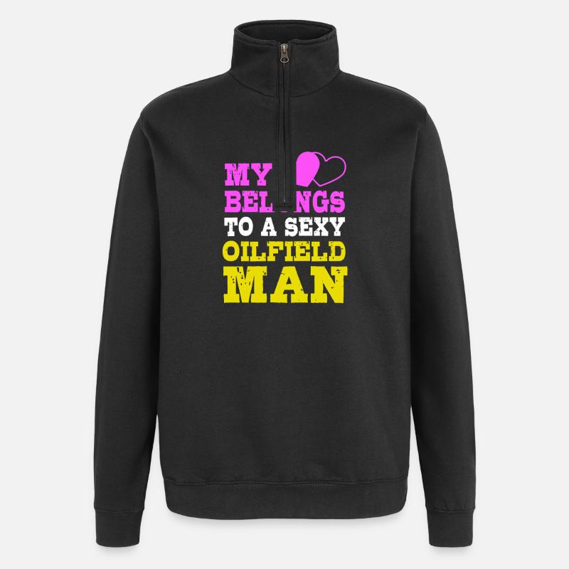 Ölfeld Ehefrau Bohrinsel Ölbohrinsel - Quarter-Zip-Sweatshirt - Schwarz