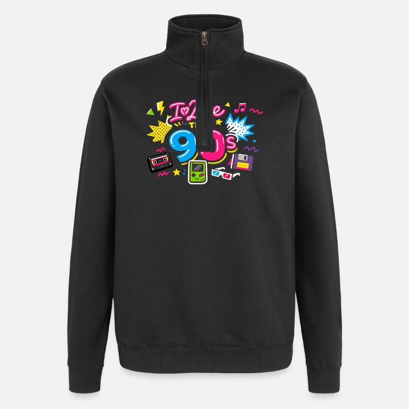 nineties - Quarter-Zip Sweatshirt - black