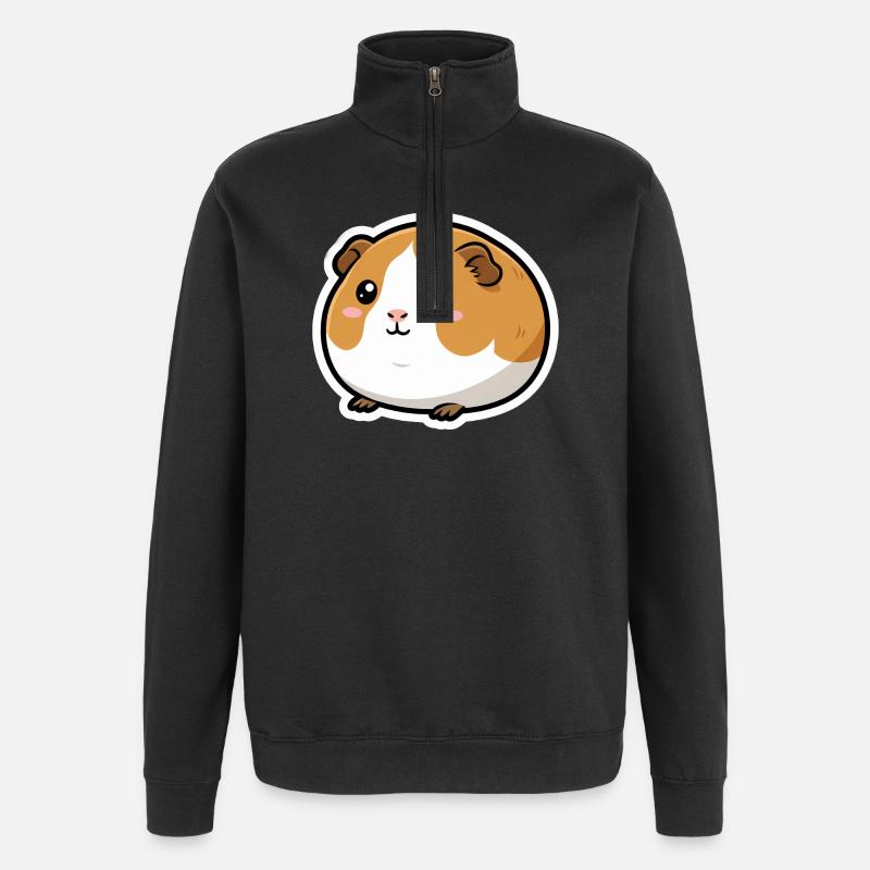 Autocollant tête de cochon d’Inde - Sweat à zip 1/4 - noir