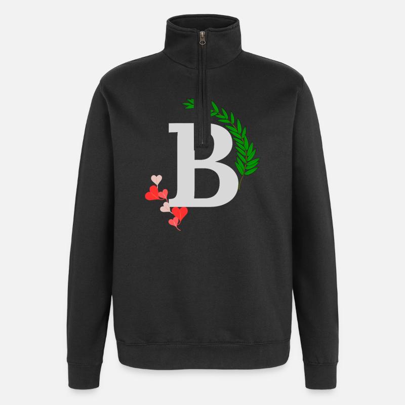 b - Sweat à zip 1/4 - noir