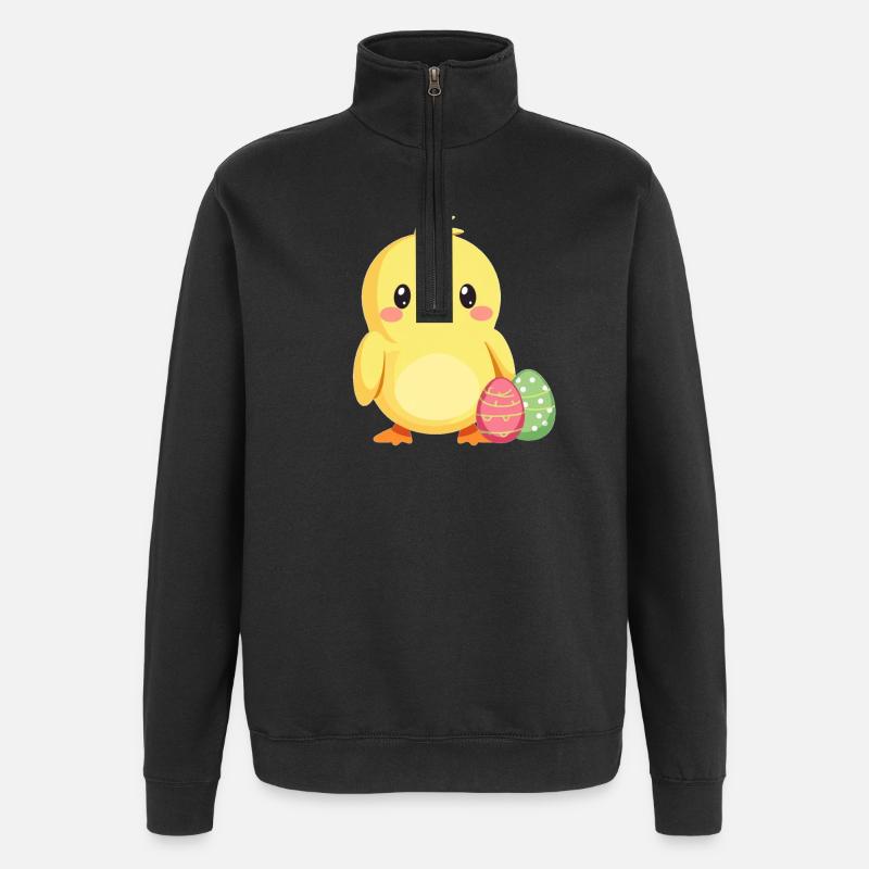 Poussins à Pâques - Sweat à zip 1/4 - noir