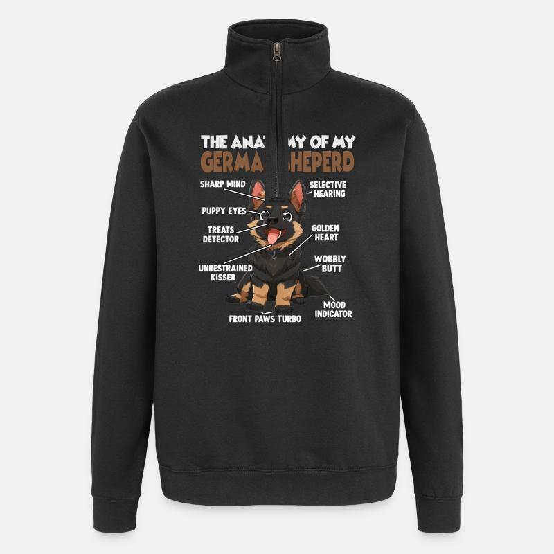 Schäferhund Gassi T Hundehalter Schäferhund - Quarter-Zip-Sweatshirt - Schwarz