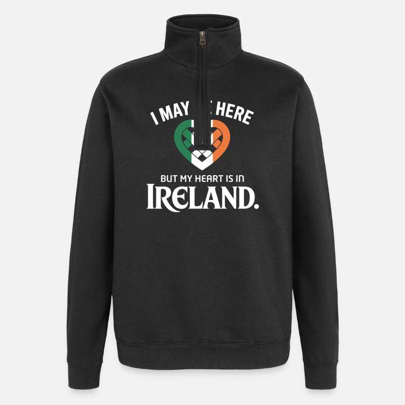 Herz in Irland Stolz Tee - Quarter-Zip-Sweatshirt - Schwarz