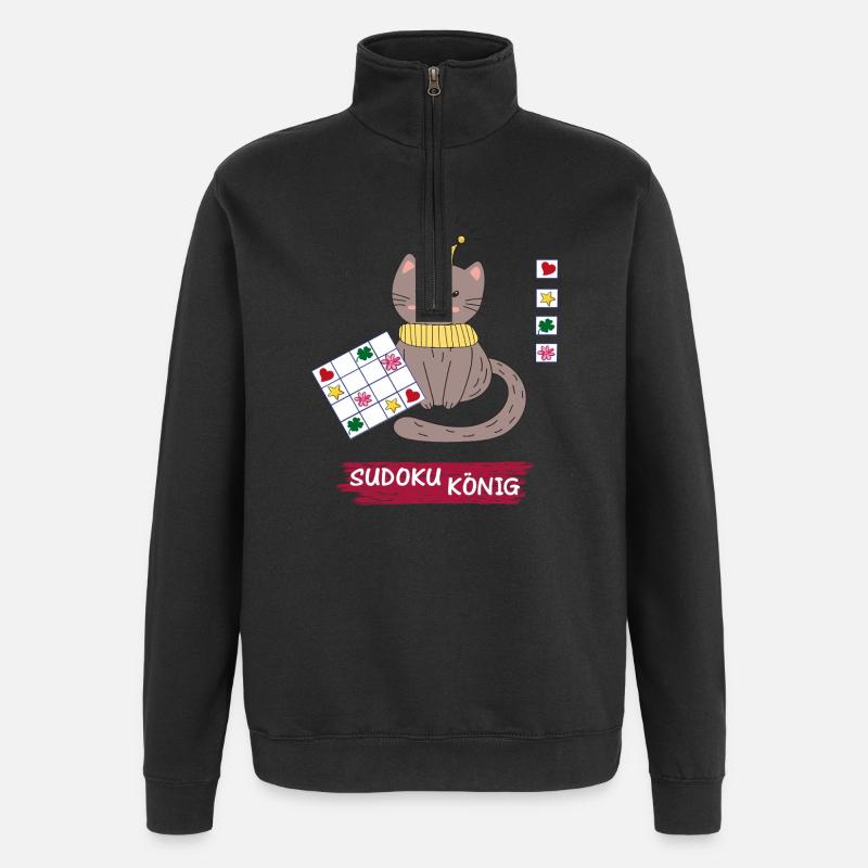 Sudoku König  - Quarter-Zip-Sweatshirt - Schwarz