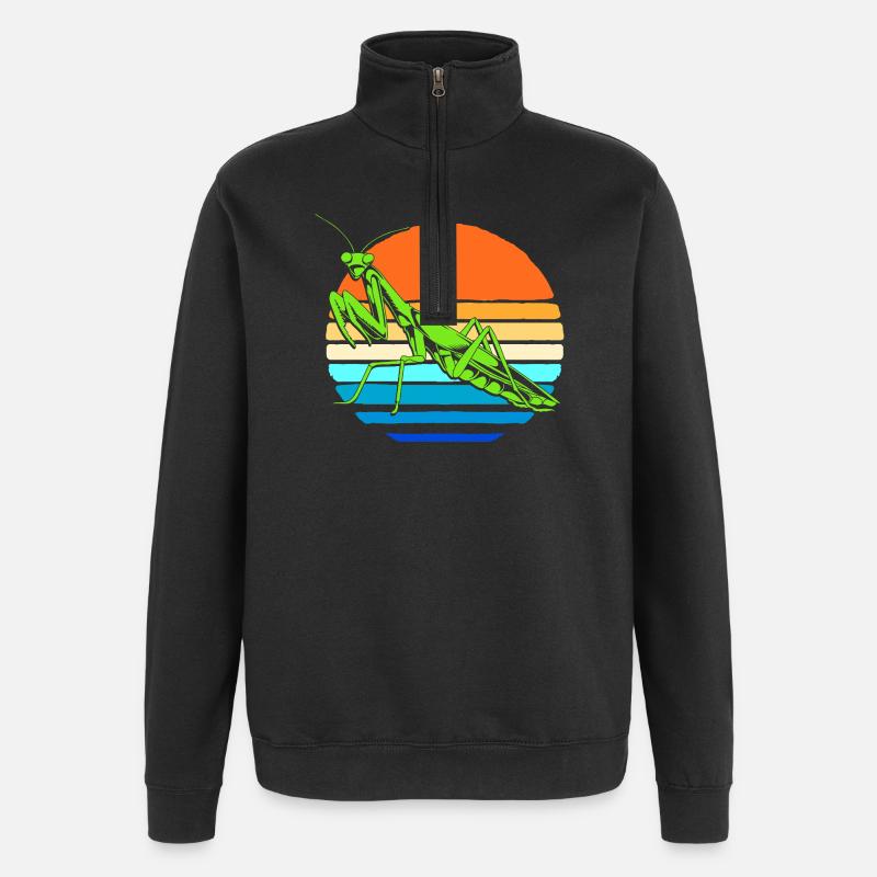 Gottesanbeter Gottesanbeterin Mantis - Quarter-Zip-Sweatshirt - Schwarz