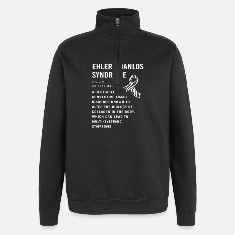 EDS HSD Syndrome d’Ehlers-Danlos - Sweat à zip 1/4 - noir
