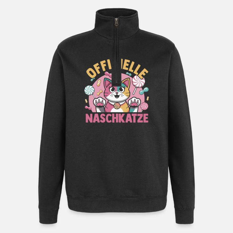 Süschigkeiten Naschkatze Süßes Mädchen - Quarter-Zip-Sweatshirt - Schwarz